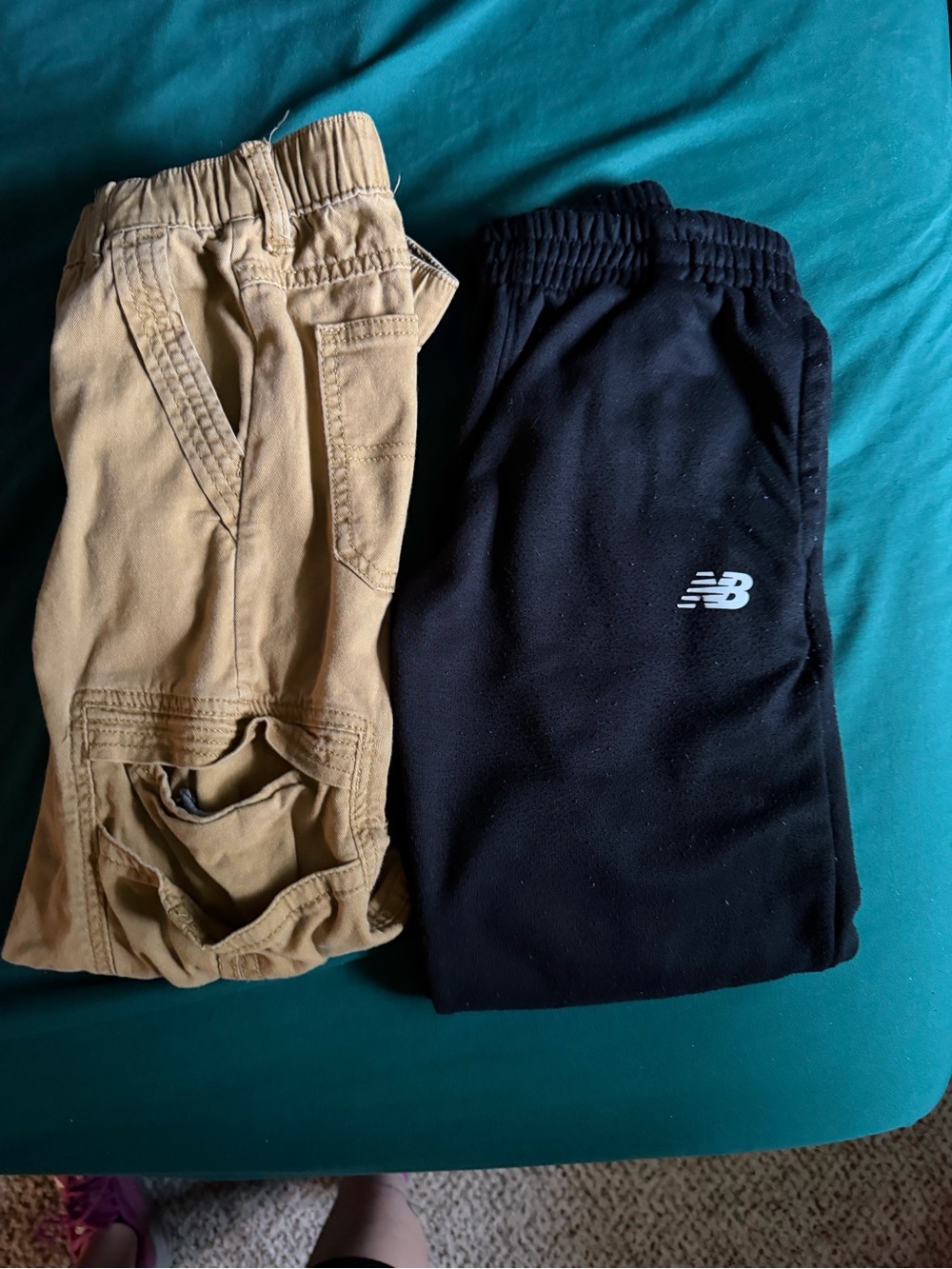 New Balance Black Jogger with Tan Cargo and Camo Cargo Pants Set - Kids